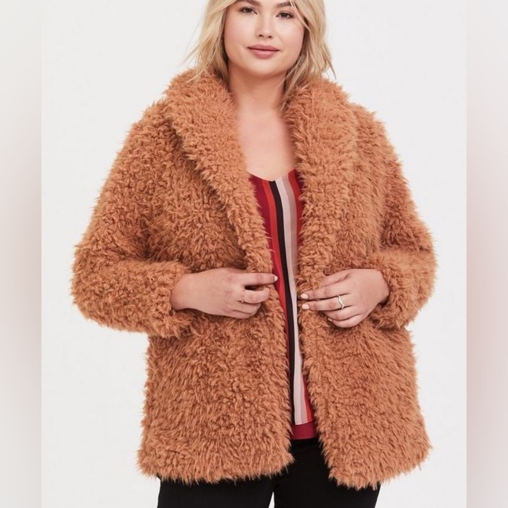 NWoT Torrid Sherpa Drape Front Jacket